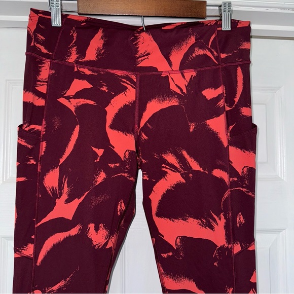 Lululemon Fast and Free Leggings Coral Deep Ruby 12 Pockets - Picture 6 of 10